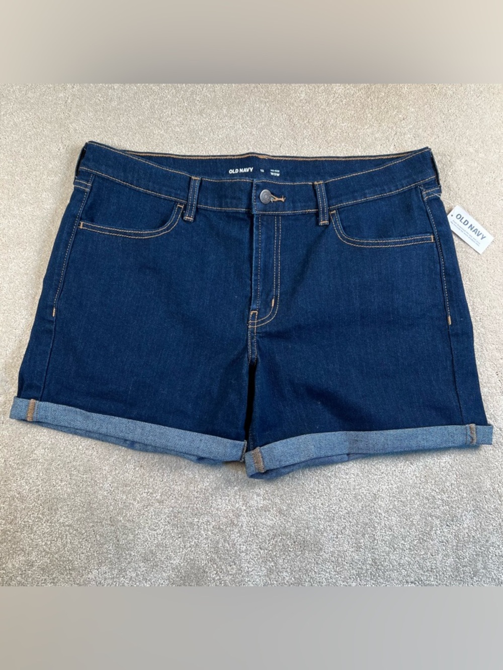 Old Navy Denim Shorts Blue Jean Dark Wash Mid Rise Wow Casual NWT Women's 12
